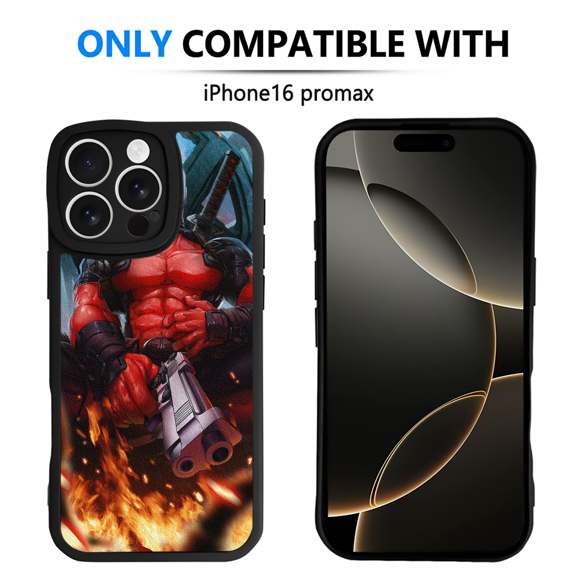 （画像用） Deadpool デッドプール 【iPhone 16シリーズ対応】シリコンスマホケース（レザー調） 材質：シリコン